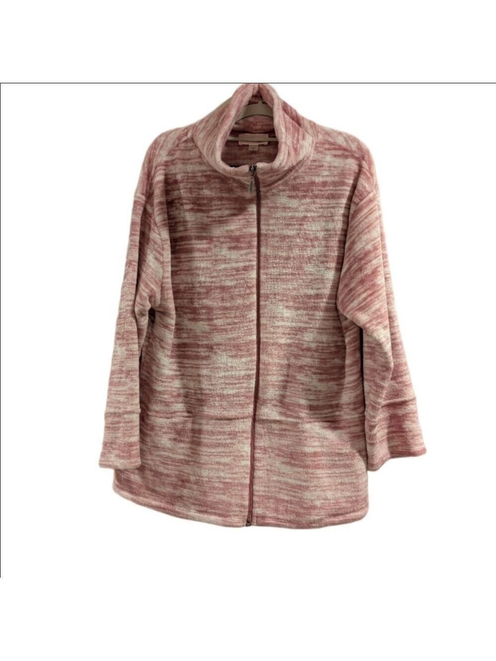 Stan Herman Pink & White Zipped Jacket Size Large, Polyester.